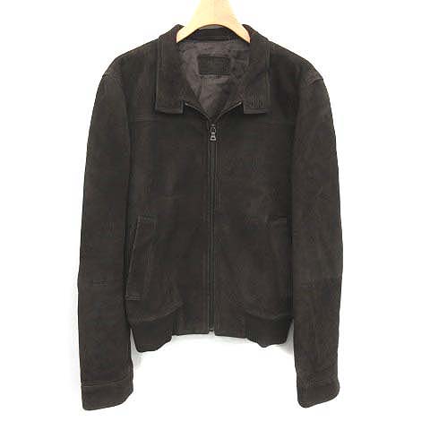 プラダ PRADA ジャケット スエード レザー 中綿 ブルゾン リブ ジップ 