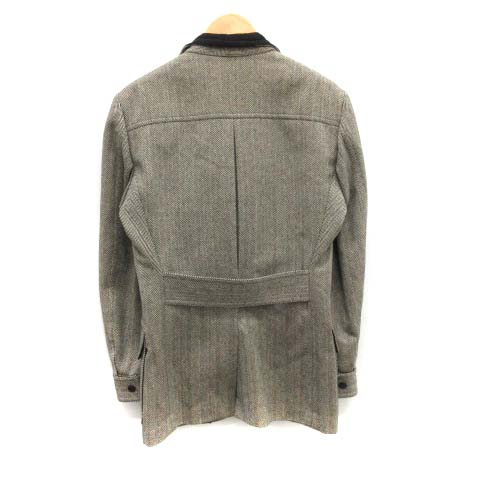 グッチ GUCCI テーラードジャケット ヘリンボーン 襟コーデュロイ 切替 