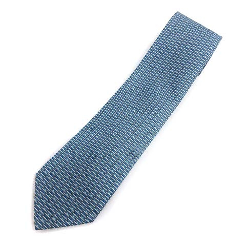 エルメス HERMES ネクタイ レギュラータイ UFO柄 絹 シルク 青 ブルー  