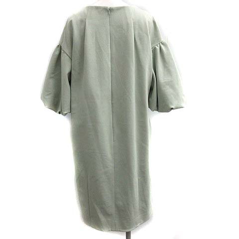 セルフォード Celford 21ss ポンチコクーンワンピース ロング ミモレ丈 半袖 パフスリーブ 38 M 黄緑 ライトグリーン ミントグリーン St レディース 081 ベクトルパーク