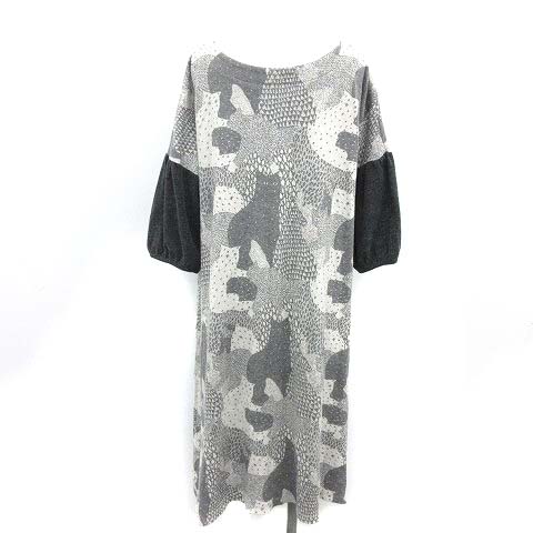 マーブルシュッド Marble Sud ワンピース ニット 膝丈 五分袖 総柄 グレー Nm レディース 081 ベクトルパーク