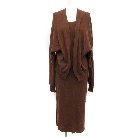 フレイアイディー Fray I D 19aw カーディガンセット キャミワンピース ニット ノースリーブ ロング 長袖 カシミヤ混 F 茶色 ブラウン Nm レディース 081 ベクトルパーク