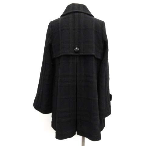 BURBERRY BLUE LABEL ウールロングコート ブラック バーバリーブルー