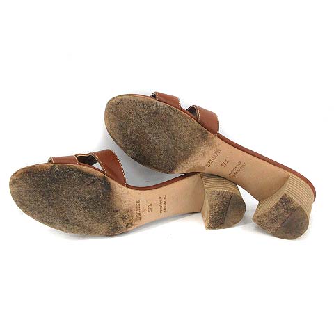 エルメス HERMES 18SS オアシス ミュール サンダル チャンキーヒール  