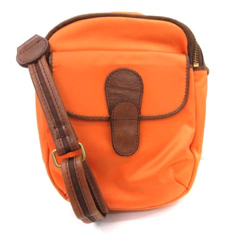 キタムラ Kitamura ショルダーバッグ スクエア ナイロン 部分レザー オレンジ 茶 ブラウン St レディース 081 ベクトルパーク