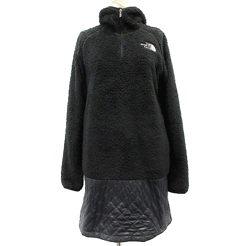 ザノースフェイス The North Face Naw プリマワンピース ひざ丈 切替 キルティング ボア 長袖 S 黒 ブラック Sr19 レディース 081 ベクトルパーク