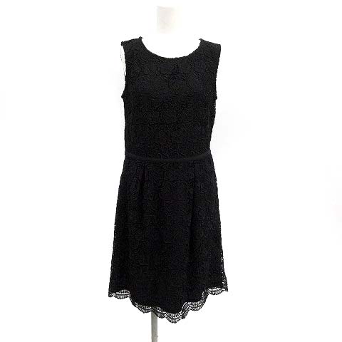 未使用品 23区 オンワード樫山 ワンピース ひざ丈 ノースリーブ 総レース 38 M 黒 ブラック タグ付き Nm レディース 081 ベクトルパーク