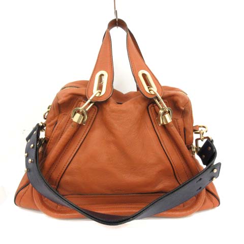 クロエ CHLOE パラティ ハンドバッグ ショルダーバッグ 2way レザー 茶  
