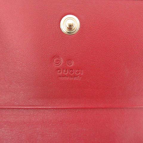 GUCCI レザー名刺入れ レッド レッド（赤）系 GUCCI(グッチ) カードケース・名刺入れ(メンズ