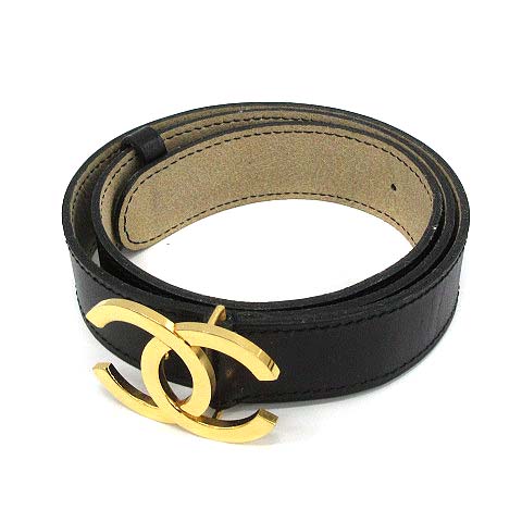 シャネル CHANEL ヴィンテージ 逆ココマーク バックル ゴールド金具  
