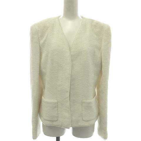 シャネル CHANEL 98P ヴィンテージ ノーカラージャケット ツイード  