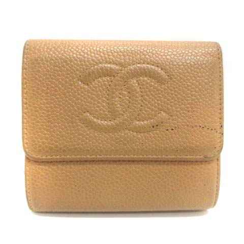 シャネル CHANEL 二つ折り財布 ココマーク キャビアスキン シャネル CHANEL 二つ折り財布 ココマーク キャビアスキン