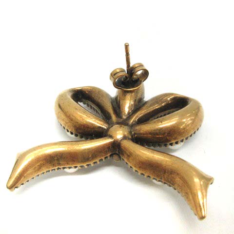 グッチ　キャット　リボン　パール　ピアス　ゴールド GUCCI - グッチ キャット リボン パール ピアス ゴールドの通販