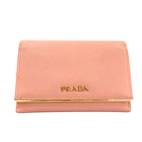 PRADA プラダ カードケース 名刺入れ ピンク レザー ゴールドロゴ 箱付き PRADA プラダ カードケース 名刺入れ ピンク レザー ゴールド