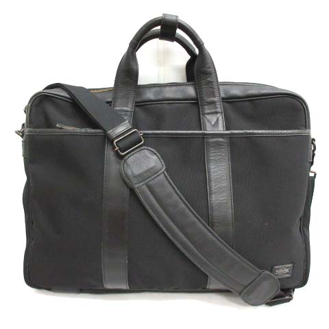 ポーター Porter 吉田カバン ブリーフケース ビジネスバッグ ショルダーバッグ ナイロンキャンバス レザー コンビ 黒 ブラック Ek メンズ 081 ベクトルパーク