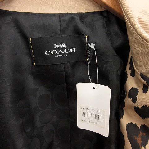 未使用品 コーチ COACH トレンチコート ミドル丈 レオパード ヒョウ柄