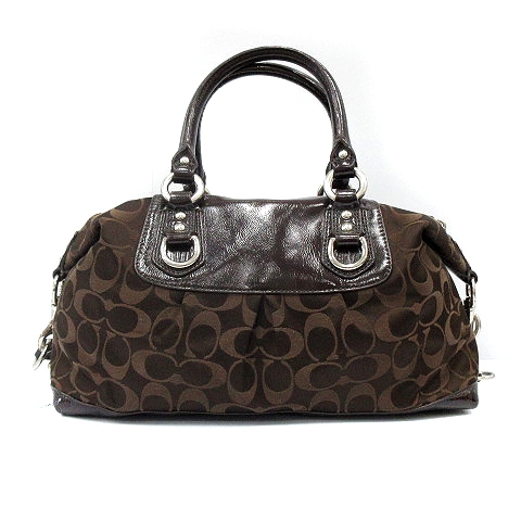 F15443 COACH(コーチ)新品同様 F15443 黒 2Way シグネチャー サテン