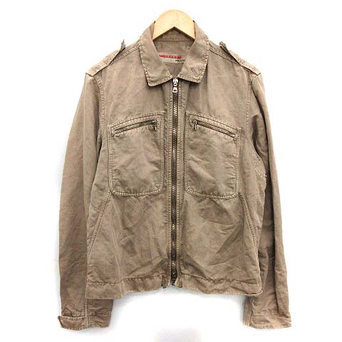 プラダスポーツ PRADA SPORT シャツジャケット ミリタリー ジップ 