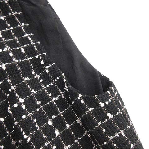 シャネル CHANEL 09P カットソー ノースリーブ ツイード スパンコール 