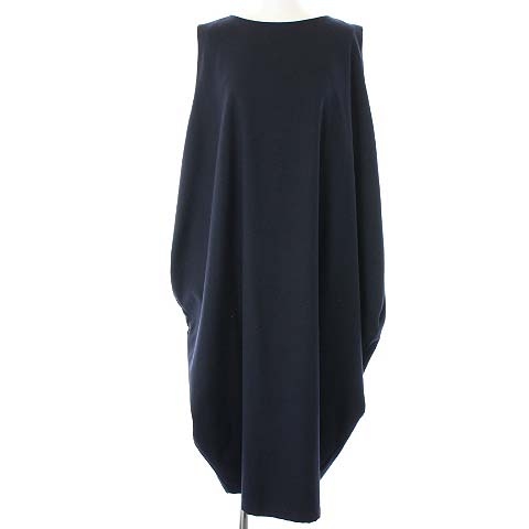 ミズイロインド Mizuiro Ind 18年製 ワンピース ロング ノースリーブ コクーン ウール混 紺 ネイビー Yt レディース 081 ベクトルパーク