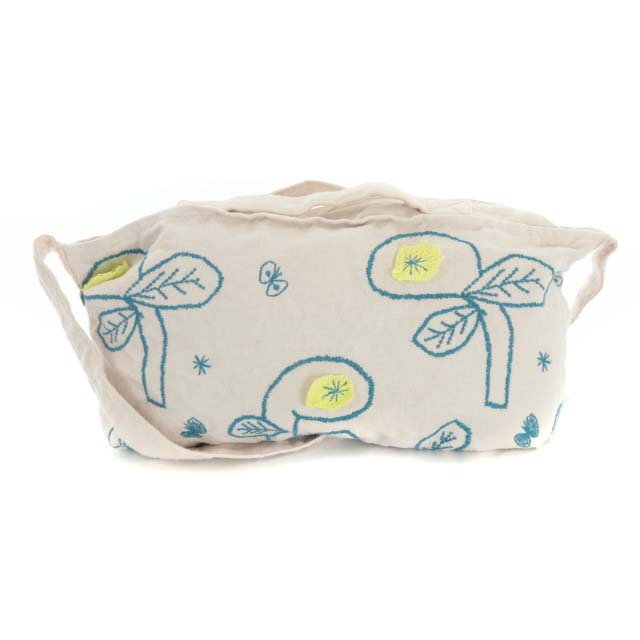 ミナペルホネン Mina Perhonen Bow ショルダーバッグ ハンドバッグ 2way 刺繍 フラワー 花 麻 リネン キャンバス ピンク 青 ブルー 黄 イエロー St レディース 081 ベクトルパーク