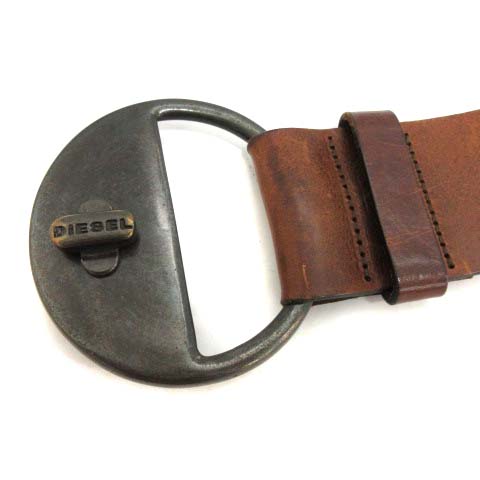 ディーゼル DIESEL ベルト ビッグリングバックル レザー 牛革
