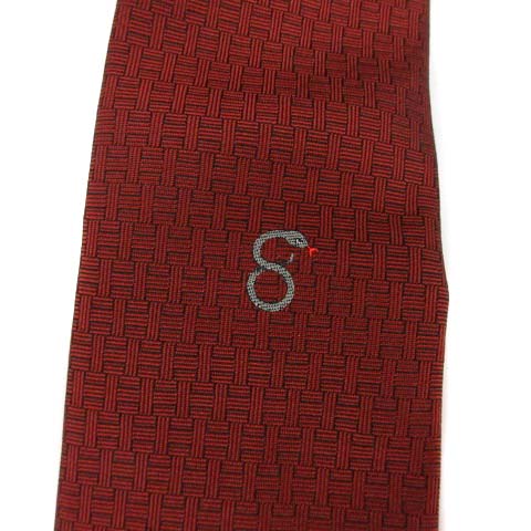 エルメス HERMES ネクタイ シルク H織り 蛇 スネーク 刺繍 ワン