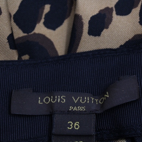 ルイヴィトン LOUIS VUITTON スカート ミニ プリーツ ヒョウ柄  