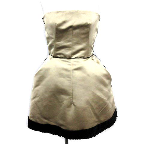 ディー ジー ドルガバ ドルチェ ガッバーナ D G ドレス ワンピース ミニ ビスチェ チューブトップ ベアトップ バイカラー 40 M 黒 ブラック ゴールド Ym D レディース 081 ベクトルパーク