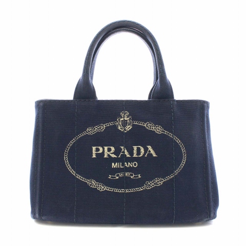 PRADA ネイビー カナパ トートバッグ