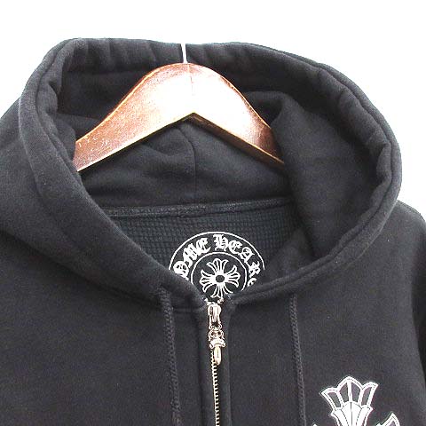 ☆CHROME HEARTS/クロムハーツ ダガージップ/裏サーマル/セメタリークロス パーカー/S /080 CHROME HEARTS クロムハーツ（原本無） USA製 ファイヤー パターン 裏