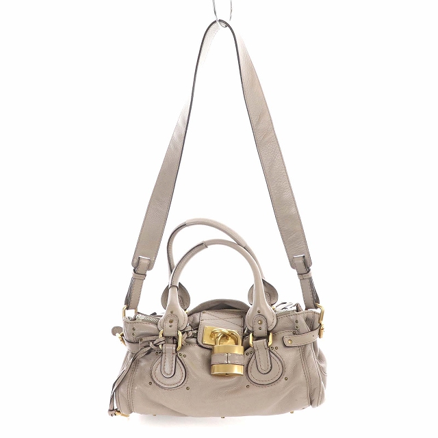 Chloé パディントンアイボリー レザー ショルダーバッグ　美品 クロエ CHLOE ミニパディントン ショルダーバッグ トートバッグ