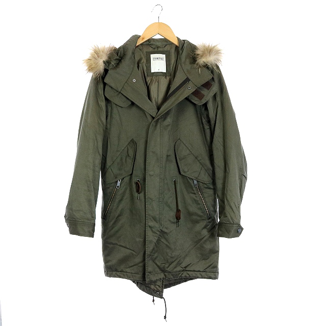 ラトルトラップ Rattle Trap モッズコート ロング丈 ファー付き 中綿 M カーキ Ak12 メンズ 081 ベクトルパーク