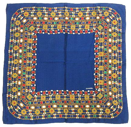 CHANEL シャネル スカーフ ジュエリー柄 ココマーク チェーン 宝石