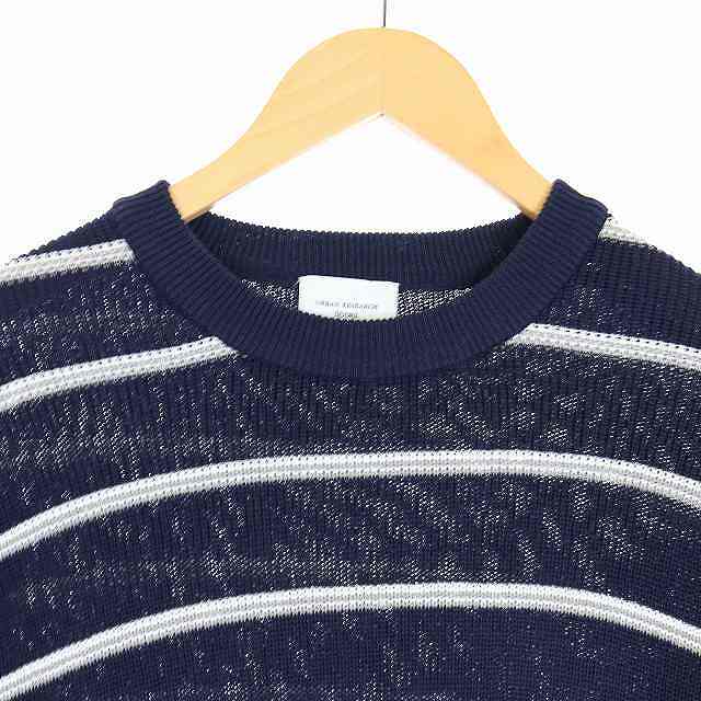 アーバンリサーチ ドアーズ Urban Research Doors 片畦ボーダーニット ニット セーター ボーダー 38 M 紺 ネイビー 白 ホワイト Hz30 メンズ 081 ベクトルパーク