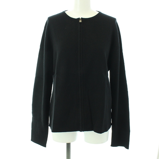 HERMES エルメス ジップセーター カーディガン 黒 HERMES エルメス ZIPニットカーディガン メンズL ブラック ウール