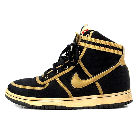 ナイキ Nike Vandal High スニーカー ハイカット ナイロン 24 5cm 黒 ブラック ゴールド色 071 Ak13 レディース 081 ベクトルパーク