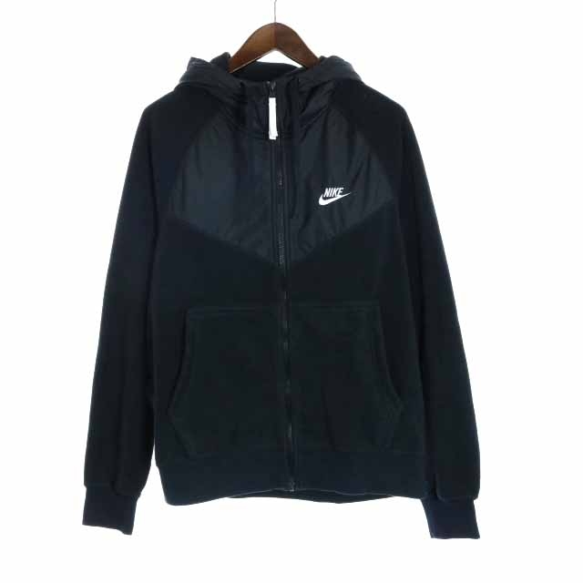 ナイキ NIKE フリースジャケット フード ジップアップ 切替 ナイロン 