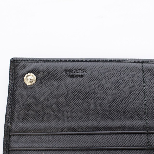 PRADA サフィアーノレザー ブラック 二つ折り財布 M201A PRADA プラダ 二つ折り長財布 ファスナー付きウォレット