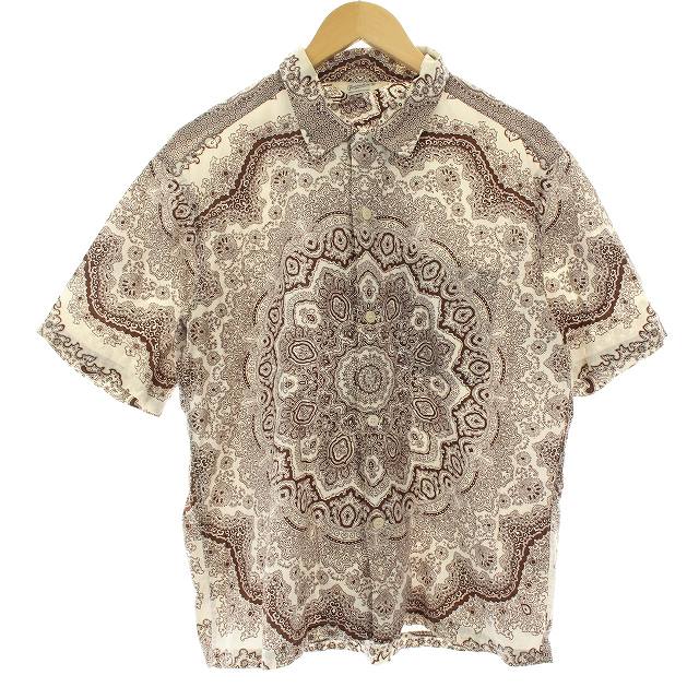 美品 白 S ペイズリー柄 半袖 アロハシャツ Tenderloin テンダーロイン ホワイト メンズ Bm6 ブラウン 茶 シャツ Wetco Eg Com