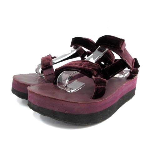 テバ Teva スポーツサンダル 厚底 ベロア 24 0cm 紫 パープル An6 D レディース 081 ベクトルパーク