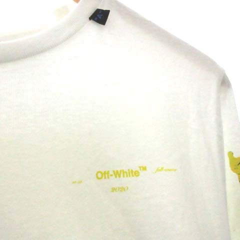 人気セール，低価 19ss OFF-WHITE オフホワイト ACRYLIC ARROW アロー ロング Tシャツ カットソー ロゴ プリント 長袖 M 黒 ブラック