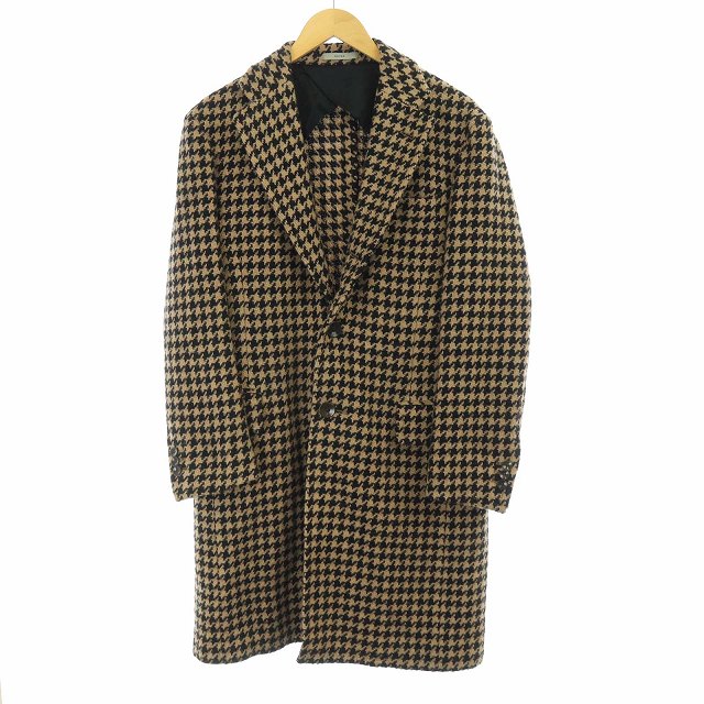 ボリオリ Boglioli Dover ツイード チェスターコート アウター ロング 千鳥格子 46 S ベージュ ブラック 黒 Kh メンズ 081 ベクトルパーク