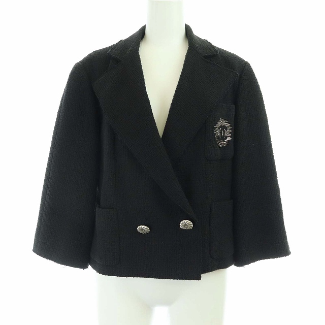 シャネル CHANEL 12P ココマーク ツイード テーラードジャケット  