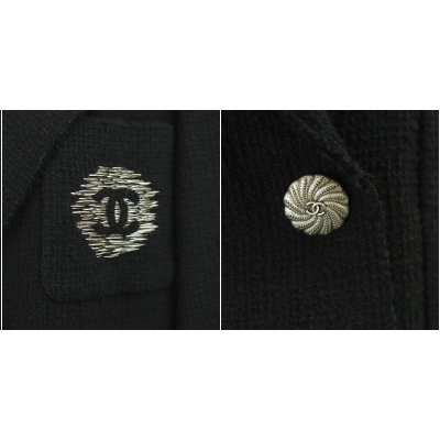 シャネル CHANEL 12P ココマーク ツイード テーラードジャケット  