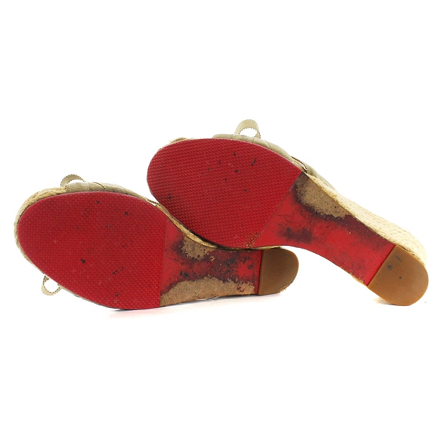 クリスチャンルブタン　ウェッジソール　リボンサンダル　39 クリスチャンルブタン Christian louboutin サンダル ウェッジソール