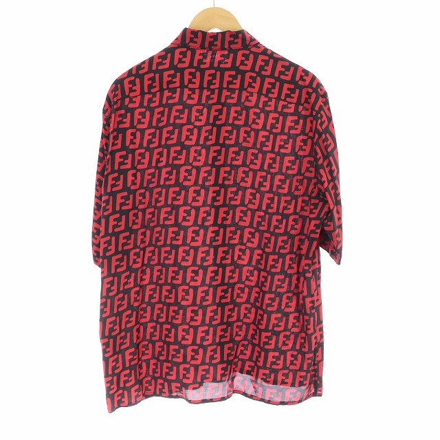 フェンディ FENDI 19SS ズッカ 半袖 シャツ FFロゴ 総柄 レーヨン 41 L 