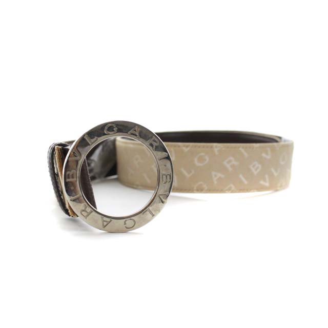 ブルガリ BVLGARI ロゴマニア ロゴ ベルト キャンバス ベージュ /ST 
