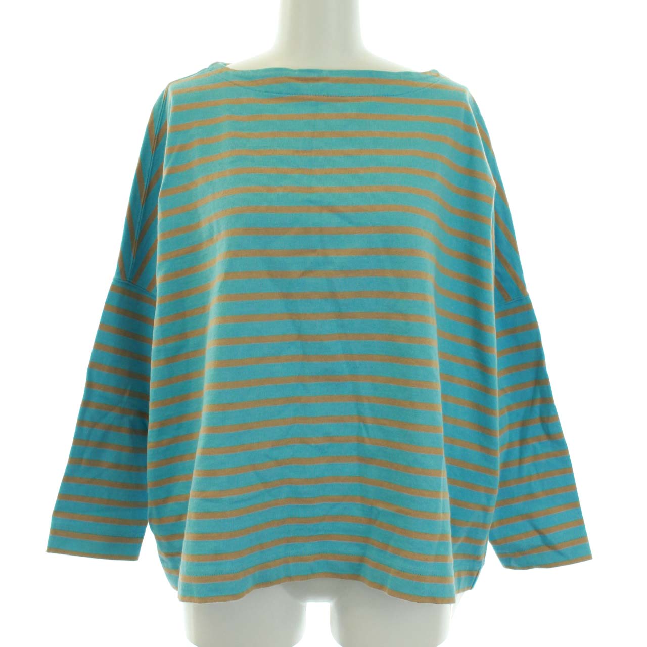 トラディショナルウェザーウェア Traditional Weatherwear 近年モデル バスクシャツ カットソー 長袖 ボーダー S 青 ブルー ベージュ Nn レディース 081 ベクトルパーク