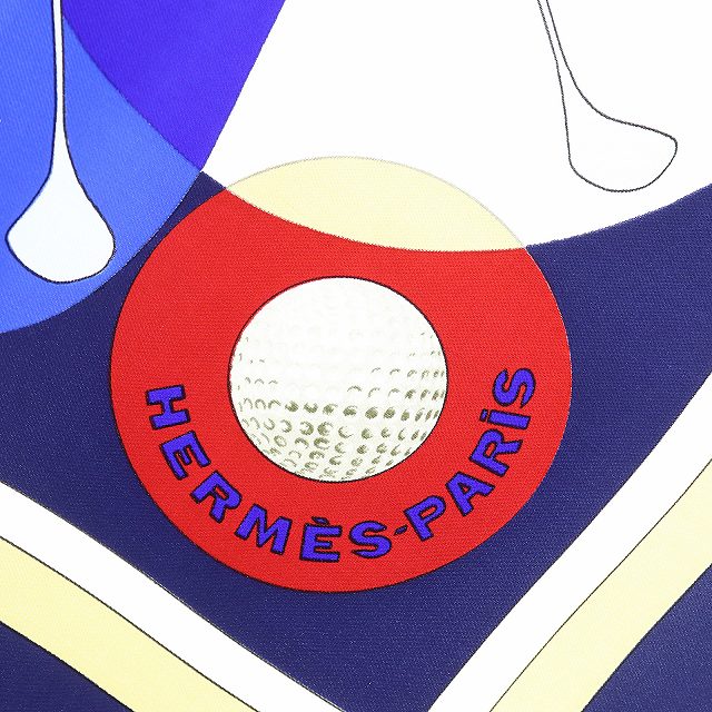 HERMES シルクスカーフ　swinging エルメス HERMES カレ90 スウィング SWING スカーフ 大判 ゴルフクラブ